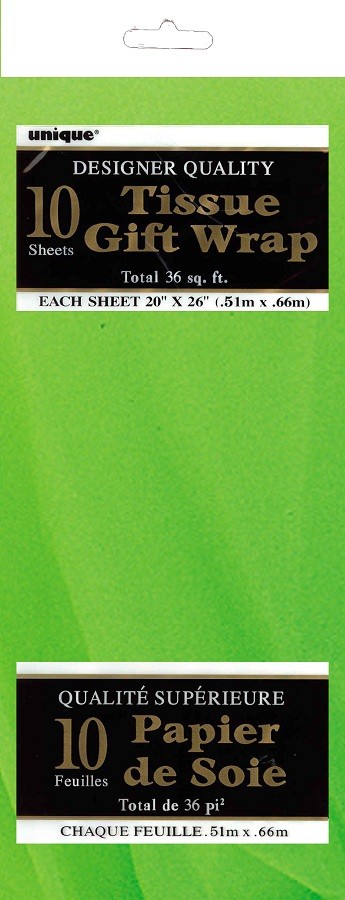 Hedvábný papír zelený 10ks 51cm x 66cm
